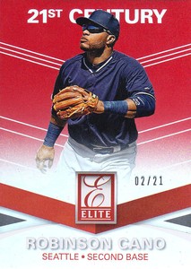 2015 Panini Elite Robinson Cano 21st Century Red Refractor /21