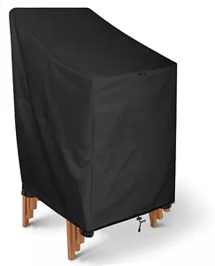 Funda de silla apilable - Protector de muebles de exterior premium de alta resistencia - Negra - Imagen 1 de 5