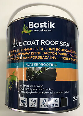 #Bostik Black One Coat Flexi Roof Seal Fibre Reinforced Waterproof Coating 2.5kg • 24.28€