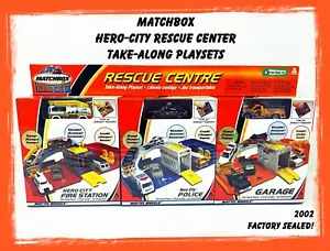 🔥2002 Matchbox Hero-City Take-Along Fire Station/Police Station /Garage Sets 🚓 - Picture 1 of 12