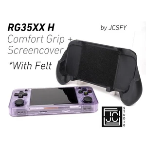 Felt Anbernic RG35XX-H Grip 2-in-1 Reversible Screen Cover & Thick Comfort Grip - Picture 1 of 10