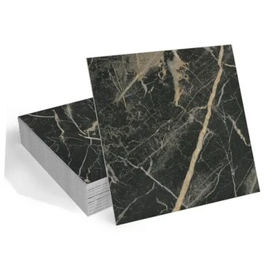 Pack Black Marble Peel and Stick Floor Tile Self Adhesive Vinyl Flooring 20 - Image 1 of 4