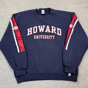 Vtg Howard University Washington Dc Sweatshirt Men Large Blue Russell 90S - Picture 1 of 8