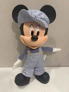 Mickey Mouse Talking Train Conductor Pull String Doll 12" Vinyl Disney Vintage - Picture 1 of 2