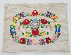 Vintage Traditional Hungarian Floral Hand Embroidered Cushion Cover 51x39cms - Picture 1 of 12
