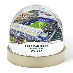 Ipswich Around The Grounds Portman Road Water Colour Snow Globe Xmas Gift - Picture 1 of 1