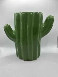 Ceramic Saguaro Cactus Shape Vase Art Decor Boho Southwestern Pottery 8” - Picture 1 of 6
