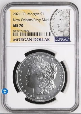 2021 O Mint Centennial Morgan Silver Dollar - NGC Graded MS70 - Image 1 of 2