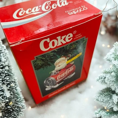 NIB Retired Dashing Through The Snow Coca Cola Christmas Ornament Sled 1995 Vtg. - Image 1 of 4