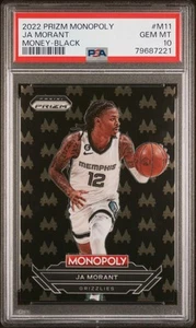 Panini Prizm Monopoly Money Ja Morant 2022 negro #M11 PSA 10 - Imagen 1 de 2