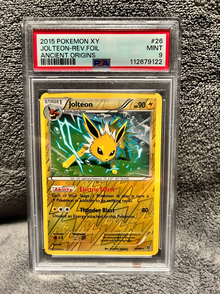 2015 Pokemon XY Jolteon-Rev. Foil #26 Ancient Origins 26/98 ~ PSA Mint 9 - Image 1 of 1
