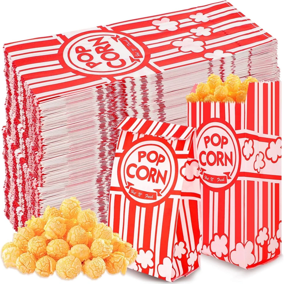 600 Pcs Popcorn Bags, 1 Oz Paper Bags Individual Servings Bulk One Size, Red  - Image 1 of 4
