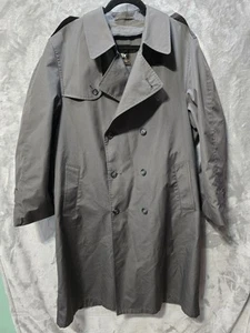 Hart Schaffner Marx Mens Trench Coat Black 46-48 No Tags Or Liner - Picture 1 of 6
