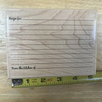 2007 Stampabilities RECIPE CARD RUBBER STAMP OR1030 Kitchen Cook COOKING Foto 1 de 4