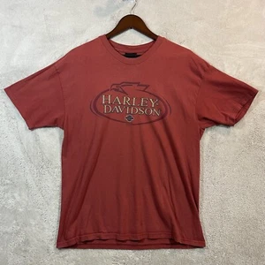 Vintage Harley Davidson T Shirt Mens Large 2000 Boston Hd Motorcycle Red - Picture 1 of 12