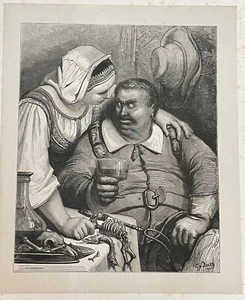 GUSTAVE DORÉ, FAIRY TALES BY PERRAULT Wood Engraving, 1862 - TOM THUMB (#11) - Imagen 1 de 5