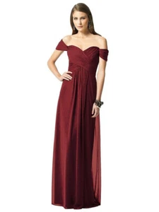 Dessy 2844....Full Length, Off the shoulders Dress.....Burgundy gold.....Size 6 - Picture 1 of 6
