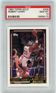 1992-93 Topps Gold #308 ROBERT HORRY RC PSA 10 Gem Mint Big Shot Bob Bulls - Picture 1 of 2