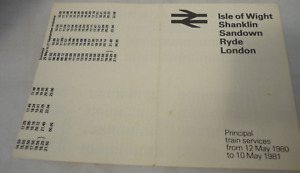British Rail Southern Isle of Wight Timetable 1980-1981>