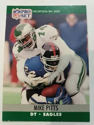 MIKE PITTS 1990 PRO SET FOOTBALL CARD #611 Philadelphia Eagles  - Image 1 of 4