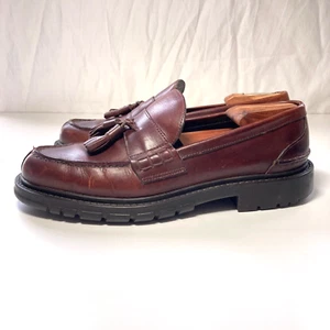 Polo Ralph Lauren Loafer Mens 9 D Alm Brown Leather Tassel Boat Dress Shoe 13702 - Picture 1 of 16