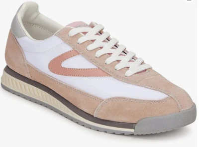 Zapatilla Retro Tretorn Para Mujer Rawlins De Ante Rosa Blanca Nueva Sin Caja - Imagen 1 de 4