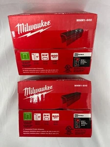Milwaukee MNM1-600, 1"" isolierte Kabelheftklammern, 2 Boxen, Menge 1.200 Heftklammern - Neu - Bild 1 von 3