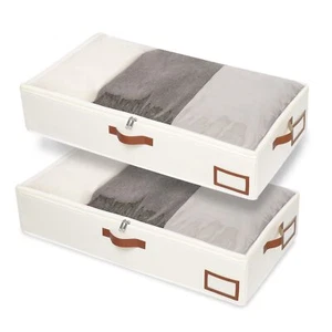 Under Bed Storage Containers 2 Pack Under Bed Clothes Organizer With Sturdy Zipp - Picture 1 of 6