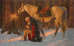 Arnold Friberg PRAYER AT VALLEY FORGE 19x32 Canvas Giclee Washington Praying Art - Picture 1 of 1