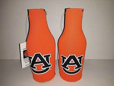 Auburn Tigers NCAA Blue UA Logo Zip - Up Bottle Koozie (set of two) - Image 1 of 4