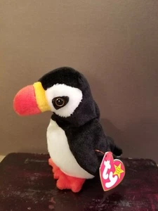 TY Beanie Baby PUFFER Papageientaucher Vogel nicht mehr produziert 1997 PE Pellets Plüsch mit Schaukelanhänger - Bild 1 von 8