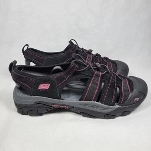 Skechers Water Sandals women's 11 Hiking Shoes Fisherman Leather Black Pink - Picture 1 of 10
