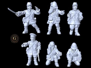 WW2 Japanese HQ & Kempeitai X6 28mm ideal Bolt Action Wargame Collectors - Picture 1 of 5