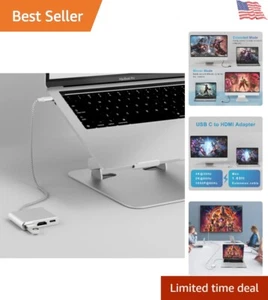 USB-C to HDMI Adapter 3-in-1 4K Multimedia 5Gbps Data Transfer Fast Charging - Picture 1 of 9