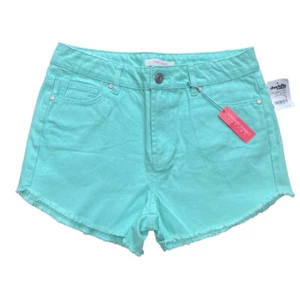 Refuge High Rise Shorts Womens Size 8 Green Raw Hem New With Tags - Picture 1 of 11