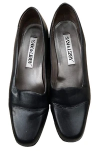 Sam & Libby Black Leather Loafers Size 8M Made in Brazil - Picture 1 of 7