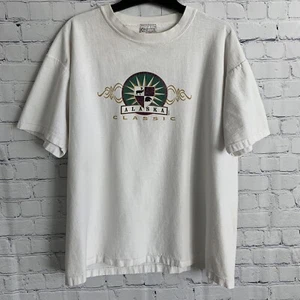 Vintage Alaska weiß Grafik Baumwolle Hvwt T-Shirt Made in USA Größe Large - Bild 1 von 4