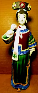Shiwan~Chinese Wucai Porcelain Ceramic Lady Figurine By: Lin Naihe - Picture 1 of 12