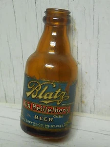 Original Old Mini Beer Bottle for-Blatz Old Heidelberg Castle-pat.Muth BuffaloFG - Picture 1 of 7