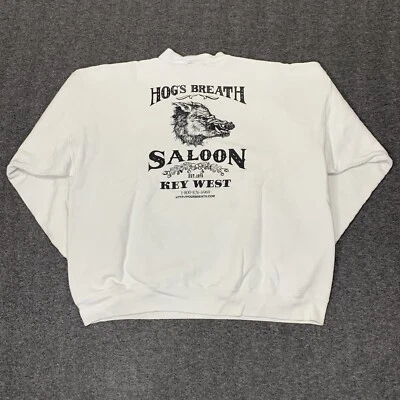 Vintage Hogs Breath Saloon White Sweatshirt Size XL Key West Biker - Image 1 of 4