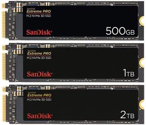 SanDisk SSD Extreme PRO M.2 NVMe 3D Solid State Drive 500GB 1TB 2TB - Picture 1 of 9
