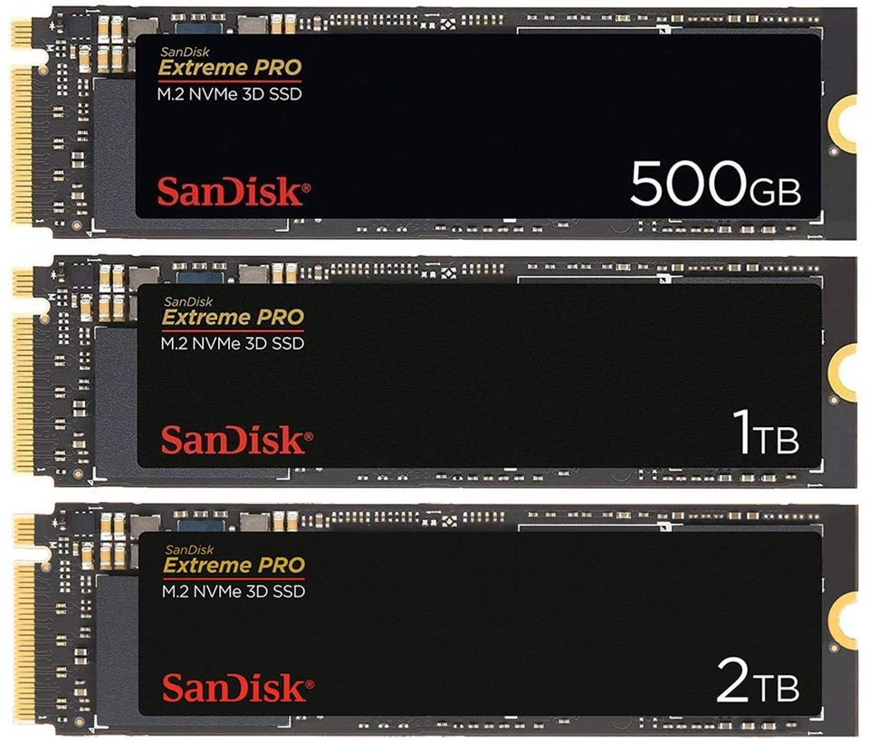 SanDisk SSD Extreme PRO M.2 NVMe 3D Solid State Drive 500GB 1TB 2TB - Image 1 of 1
