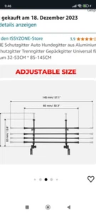 ISSYZONE Schutzgitter Auto Hundegitter aus Aluminium Hundeschutzgitter - Bild 1 von 1