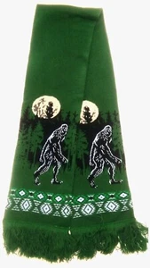 Bufanda tejida con estampado de Sasquatch Big Foot-verde - Imagen 1 de 3
