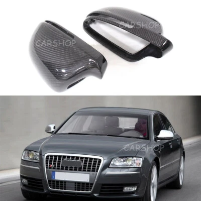 Cubierta de espejo retrovisor lateral de fibra de carbono reemplazo sin carril para Audi B8 A3 A4 Q3 A5 A6 A8 S8 Foto 1 de 4