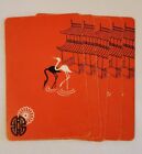 Vintage Asian Themed Playing Cards Stork Pagoda Full Deck 2 Jokers Orange U4810
