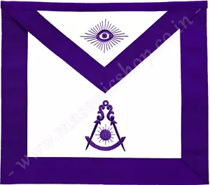 DELANTAL MASONIC PAST MASTER PÚRPURA BORDADO A MANO (MA-411-V PR) - Imagen 1 de 2