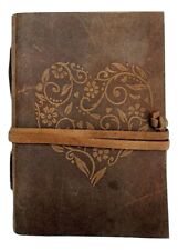 Handmade Leather Journal Diary Notebook Cover 5 X 7 Inches Heart Embossed