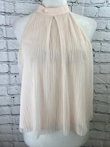 BCBGeneration Blouse Top Women's Size XS Pink Polyester Sleeveless Halter Neck - Picture 1 of 8