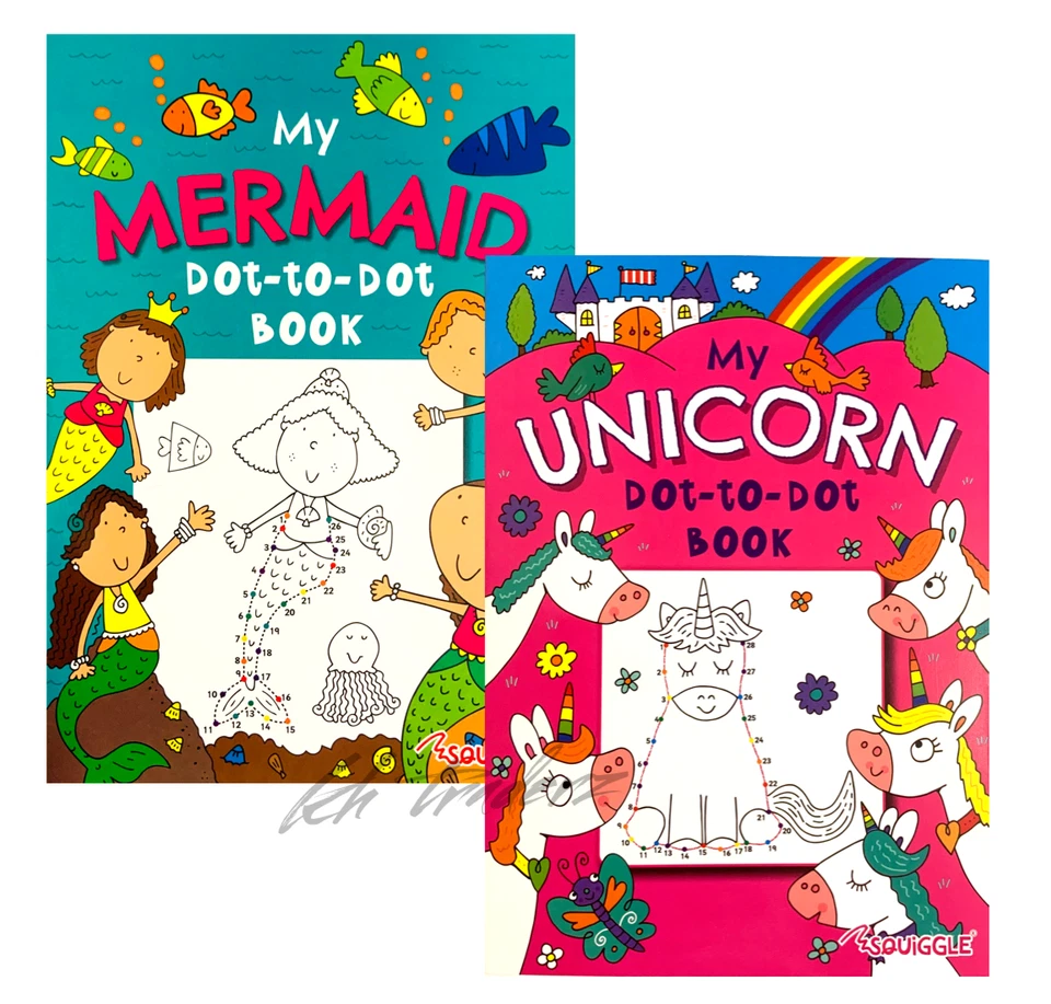 Squiggle Mermaid & Unicorn Dot-to-Dot Colouring Book